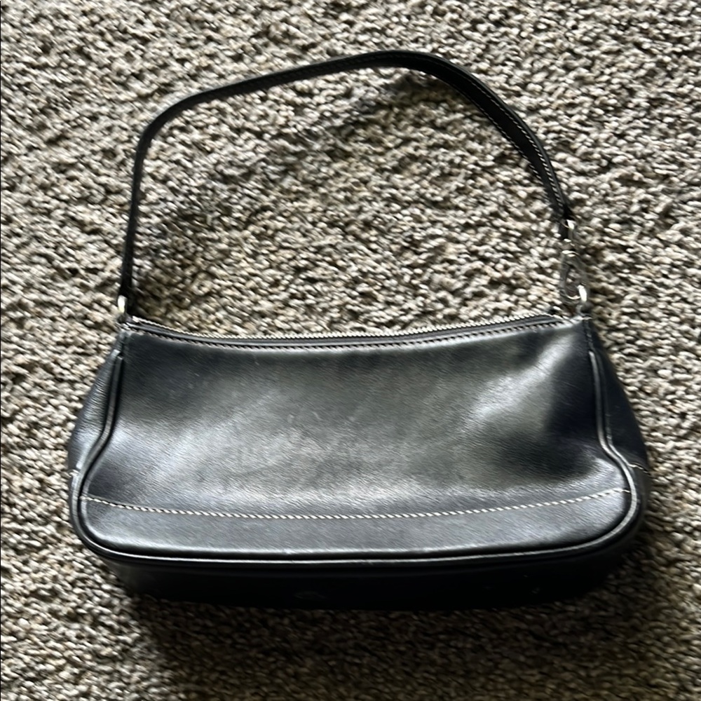 Coach Black Mini Bag with Glossy Leather Finish